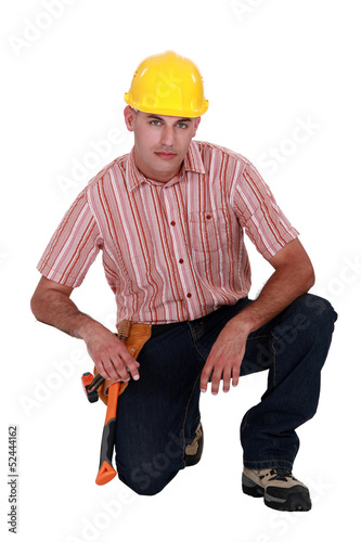 Photo: Serious looking construction worker Serious looking construction worker