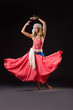 Woman dancing spanish dances on white