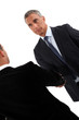Smart businessmen handshaking