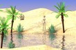3d render of cartoon character on desert