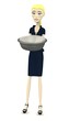 3d render of cartoon character with bowl