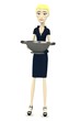 3d render of cartoon character with sieve