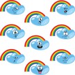 Weather cartoon rainbow set 002