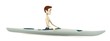 3d render of cartoon character in kajak