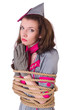 Female stewardess tied with rope