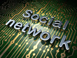 Social network concept: Social Network on circuit board backgrou