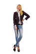 Tall model isolated on the white