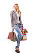 Young woman with bags after shopping
