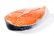 salmon steak on a white background