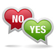 Yes or No heart speech bubble