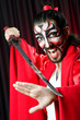 Man with sword and face mask