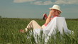 Senior lady relaxing outdoors