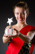 Woman winning the beauty contest