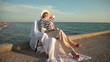 Video: Senior woman enjoying vacation tour at the seaside Senior woman enjoying vacation tour at the seaside