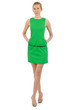 Woman in fashion dress concept on white