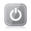 Rounded square power icon with reflection
