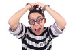 Funny convict isolated on the white