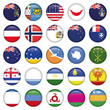 Antarctic and Russian Flags Round Buttons
