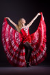 Girl in red dress dancing dance
