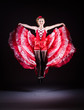 Girl in red dress dancing dance