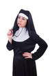 Funny nun isolated on the white