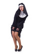 Funny nun isolated on the white