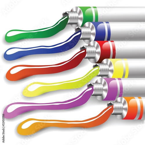 Vector: tubes with oil paints tubes with oil paints