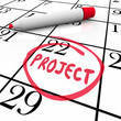 Illustration: Project Start or Finish Date Circled on Calendar Day Project Start or Finish Date Circled on Calendar Day