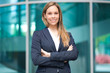 Neautiful female executive in an urban setting