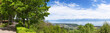 Panoramic view of the Leman Lake from Signal de Bougy park