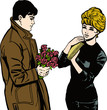 Ilustracion de una pareja de enamorados
