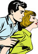 Ilustracion de una pareja de enamorados
