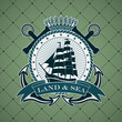 Vintage label with a nautical theme