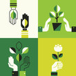 Vector: Caring hands holding leaves Caring hands holding leaves