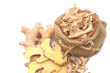 Fresh and dry Ginger, asian herb and spice