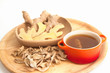Ginger tea and ginger root ,fresh and dried herb