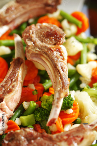 Photo: Roasted ribs and vegetables Roasted ribs and vegetables