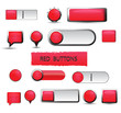 Web Buttons Red Collection on White