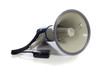 Gray bullhorn on white