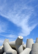 Breakwaters against the sky