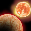 Two planets in space