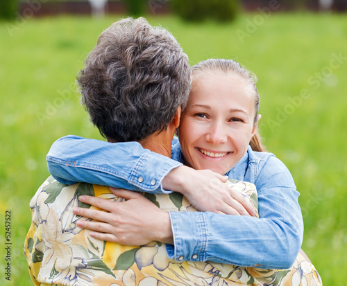 Photo: Elderly woman and her daughter Elderly woman and her daughter