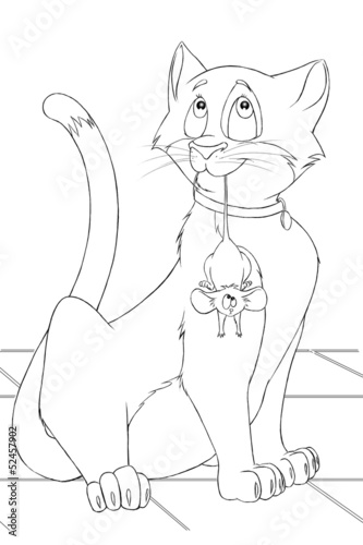 Кот и мыши раскраска Кот и мыши раскраска