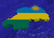 Rwanda map flag in abstract ocean illustration