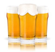 Frosty glass of light beer set isolated