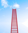Illustration: ladder leading to a clouds - rendered in 3d ladder leading to a clouds - rendered in 3d
