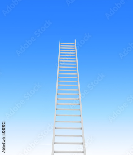Illustration: ladder leading to a sky - rendered in 3d ladder leading to a sky - rendered in 3d