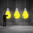 man drawing bulb