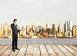 businessman standing on pier