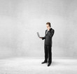 man holding notebook